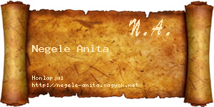 Negele Anita névjegykártya
